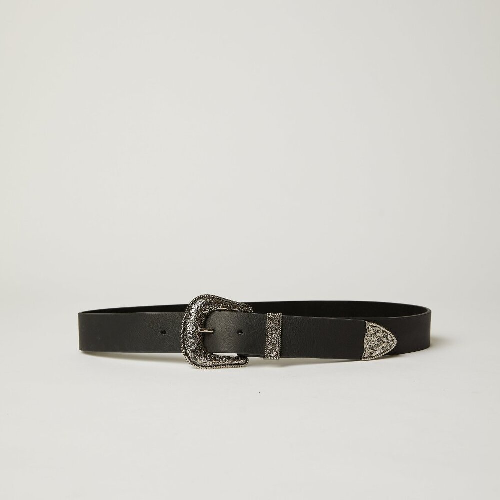 B-Low the Belt Frank Hip Belt in Black & Silver western cowgirl leather buckle